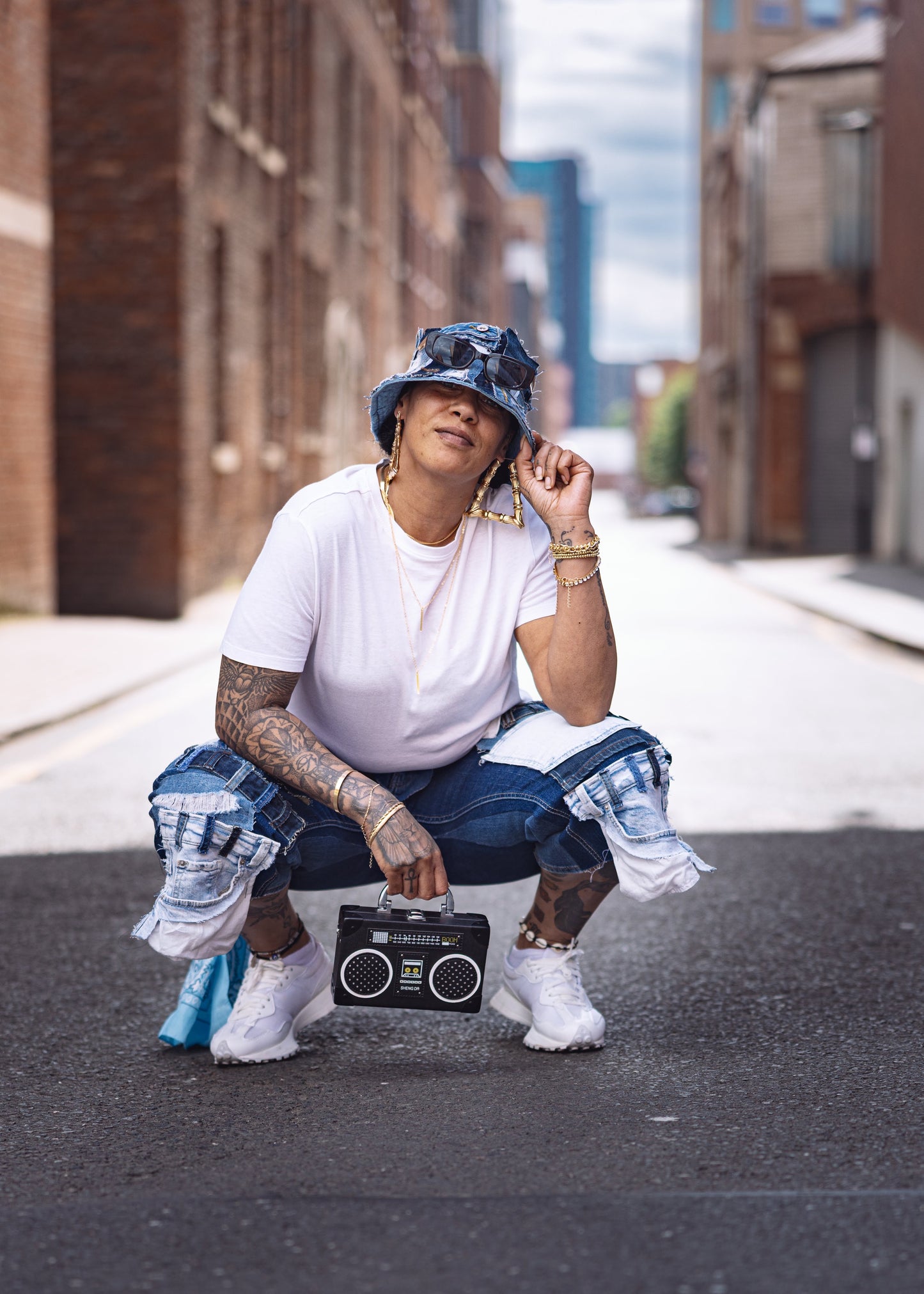 Patchwork Denim Bucket Hat