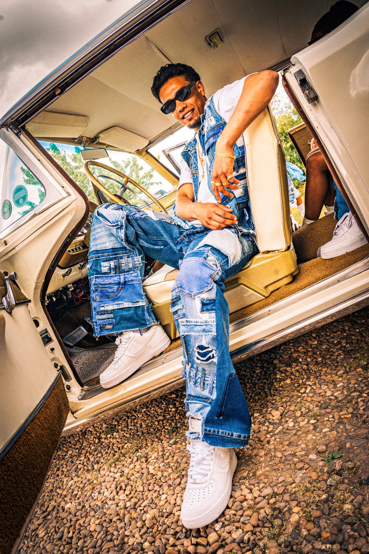 Men’s Patchwork Denim Jeans