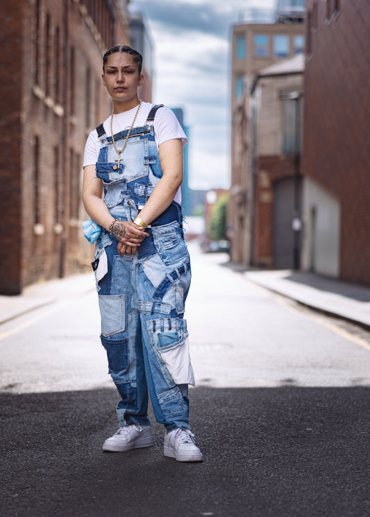 Patchwork Denim Dungarees