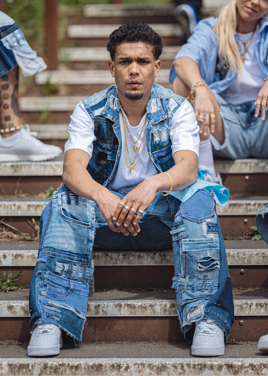 Men’s Patchwork Denim Jeans