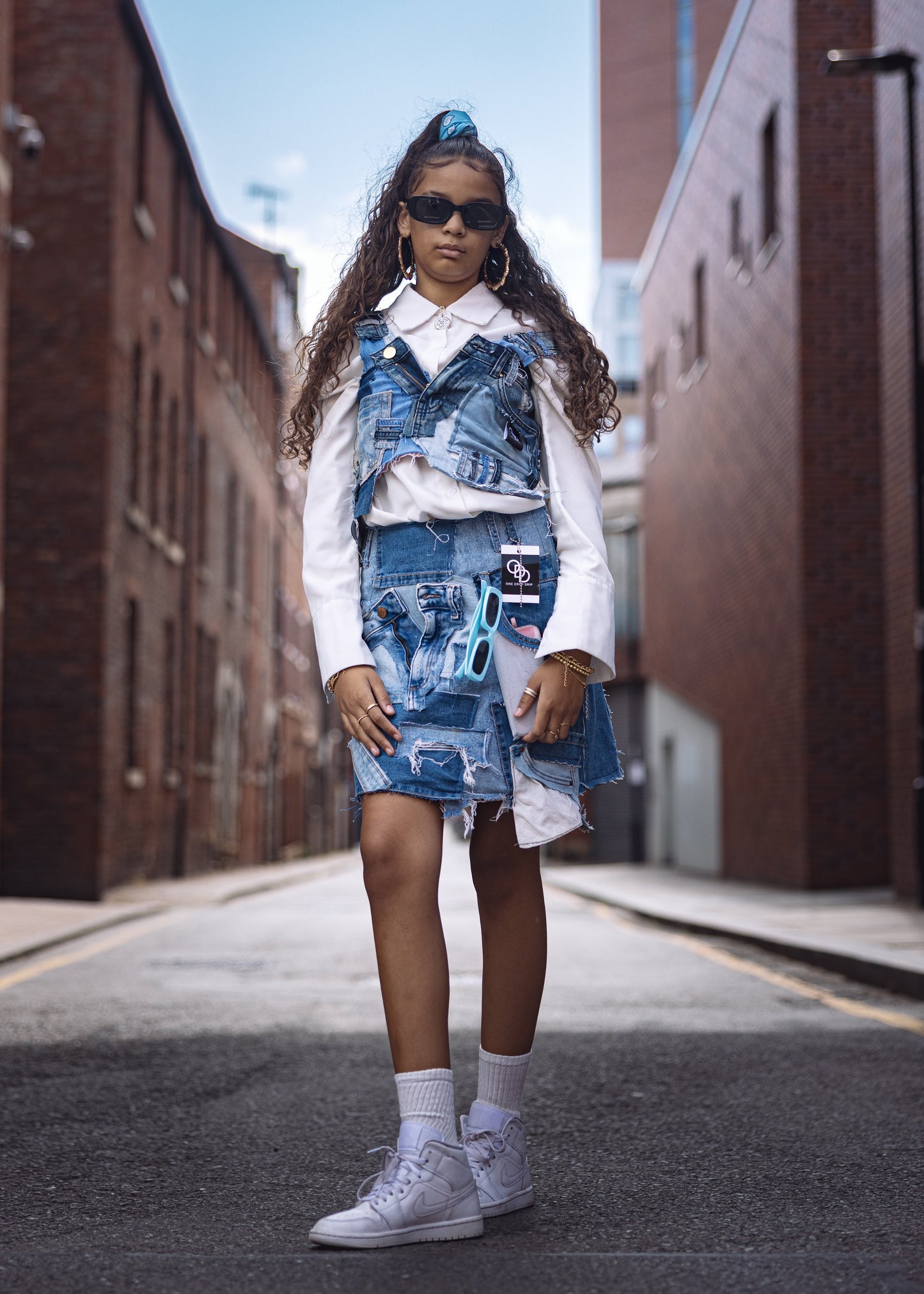 Patchwork Denim Skirt