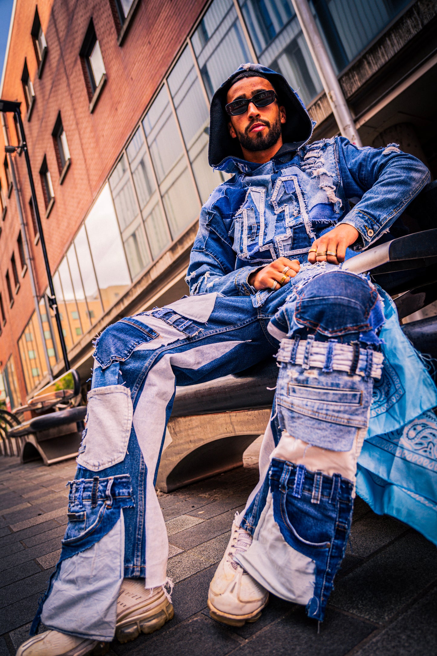 Men’s Patchwork Denim Jeans