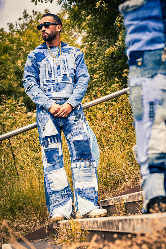 Men’s Patchwork Denim Jeans
