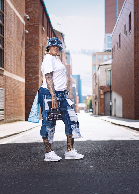 Patchwork Denim Jorts