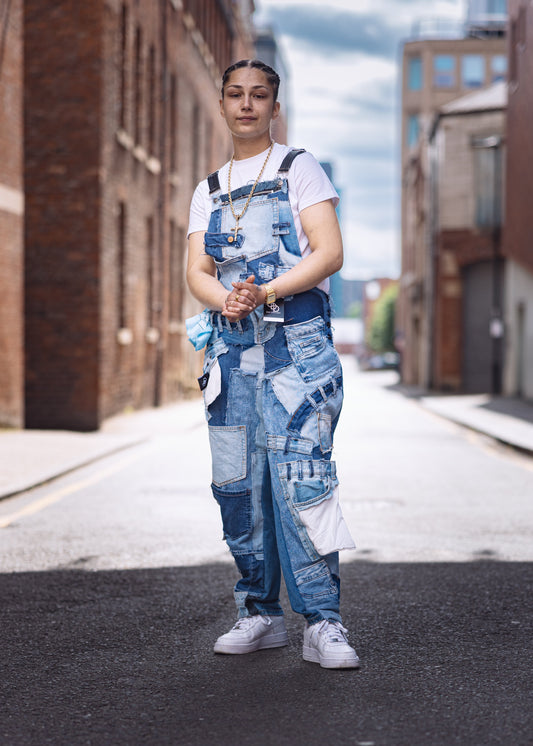Patchwork Denim Dungarees