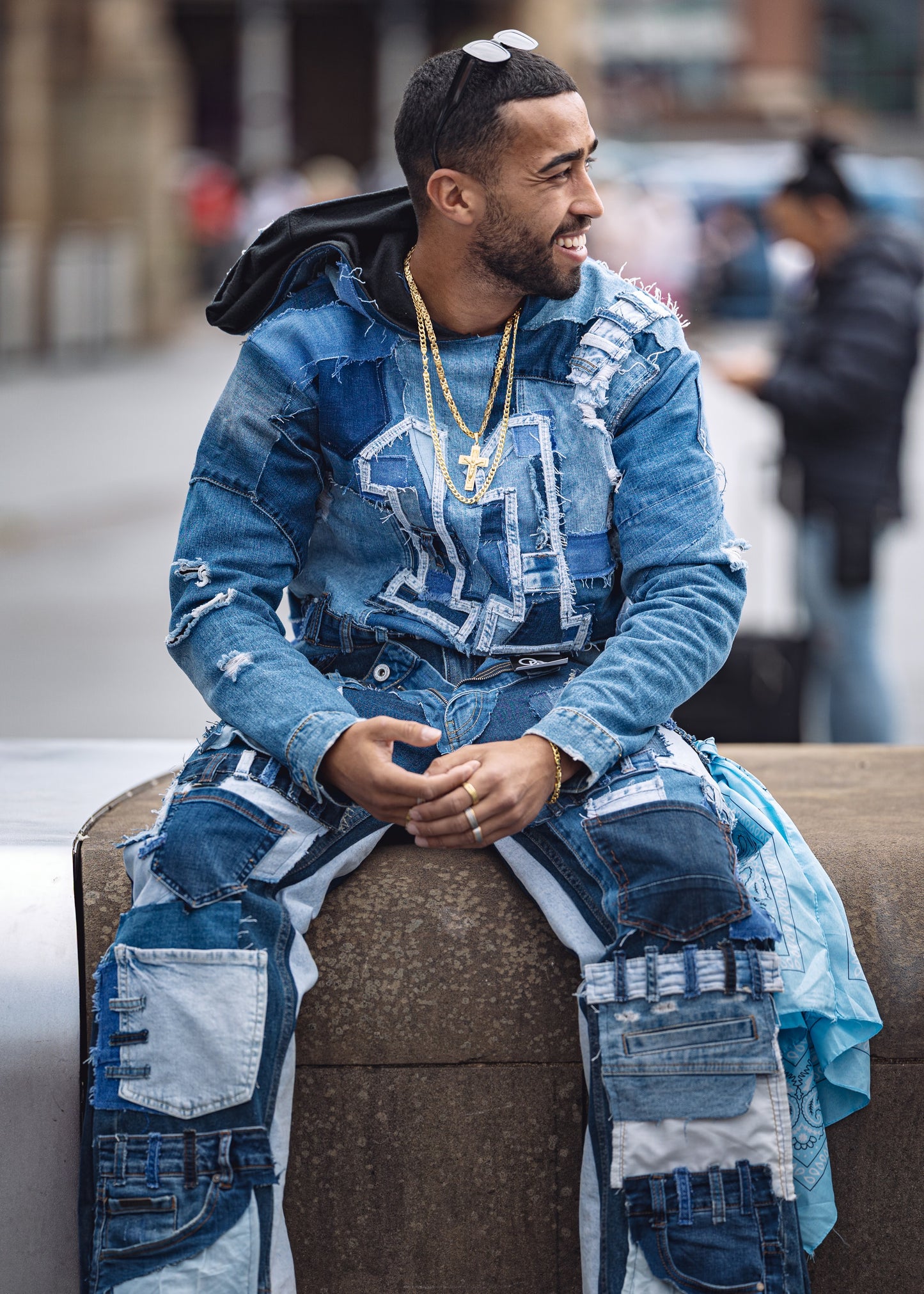 Patchwork Denim 11 Hoodie