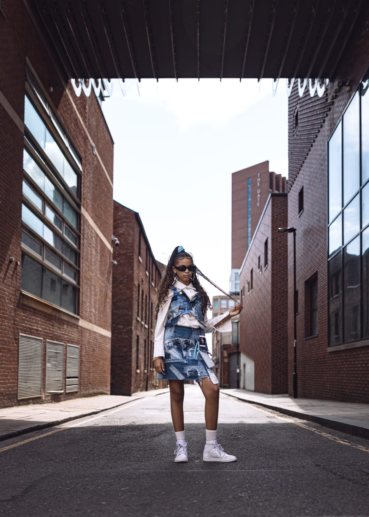 Patchwork Denim Skirt