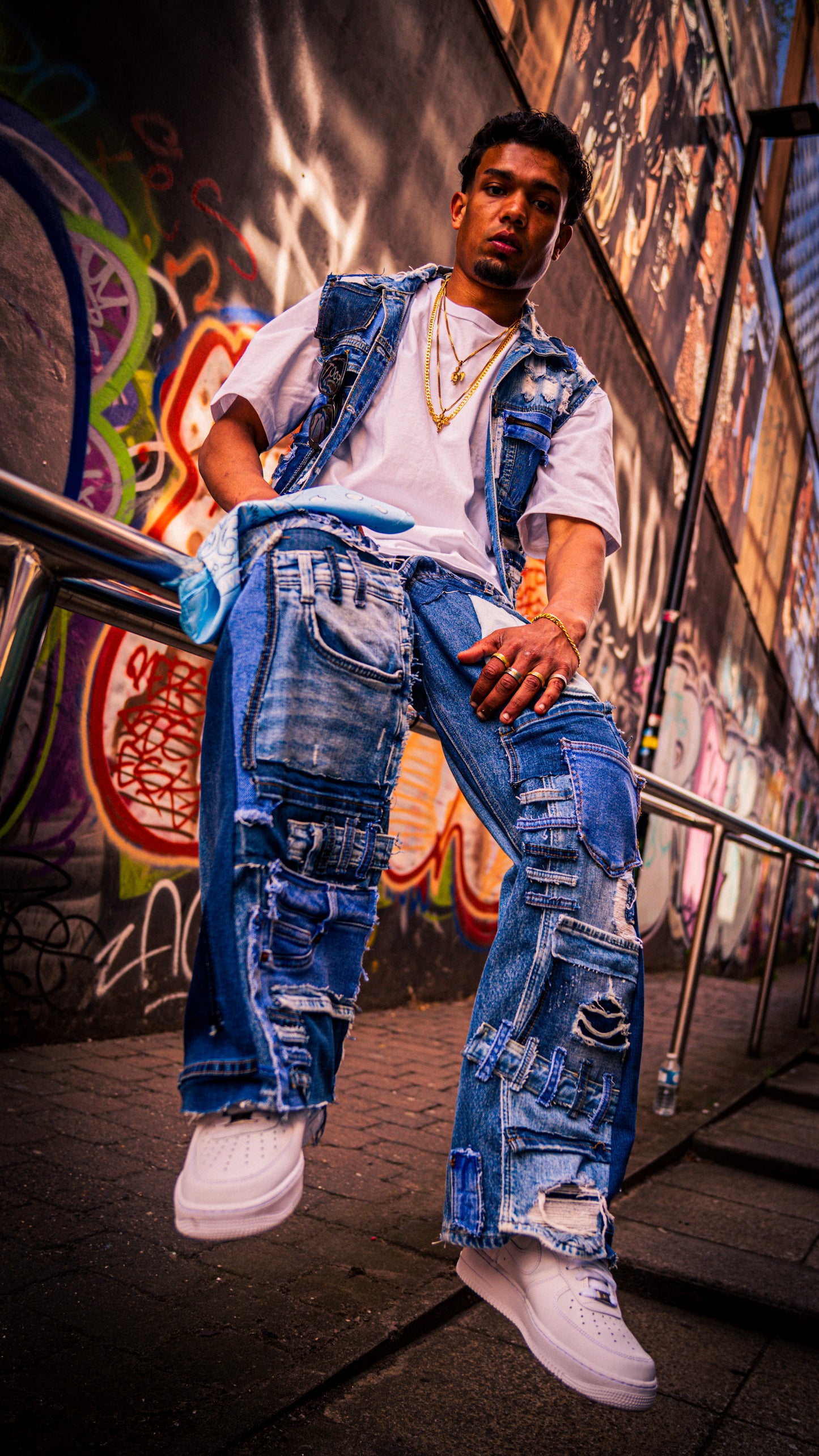 Men’s Patchwork Denim Jeans
