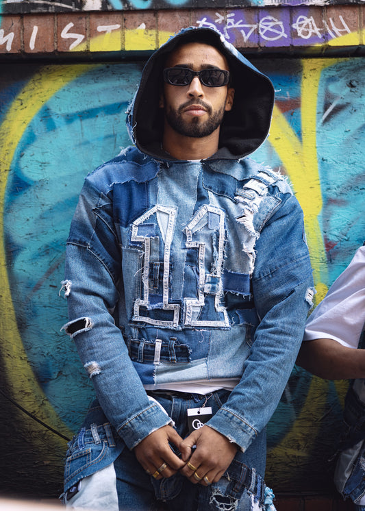 Patchwork Denim 11 Hoodie