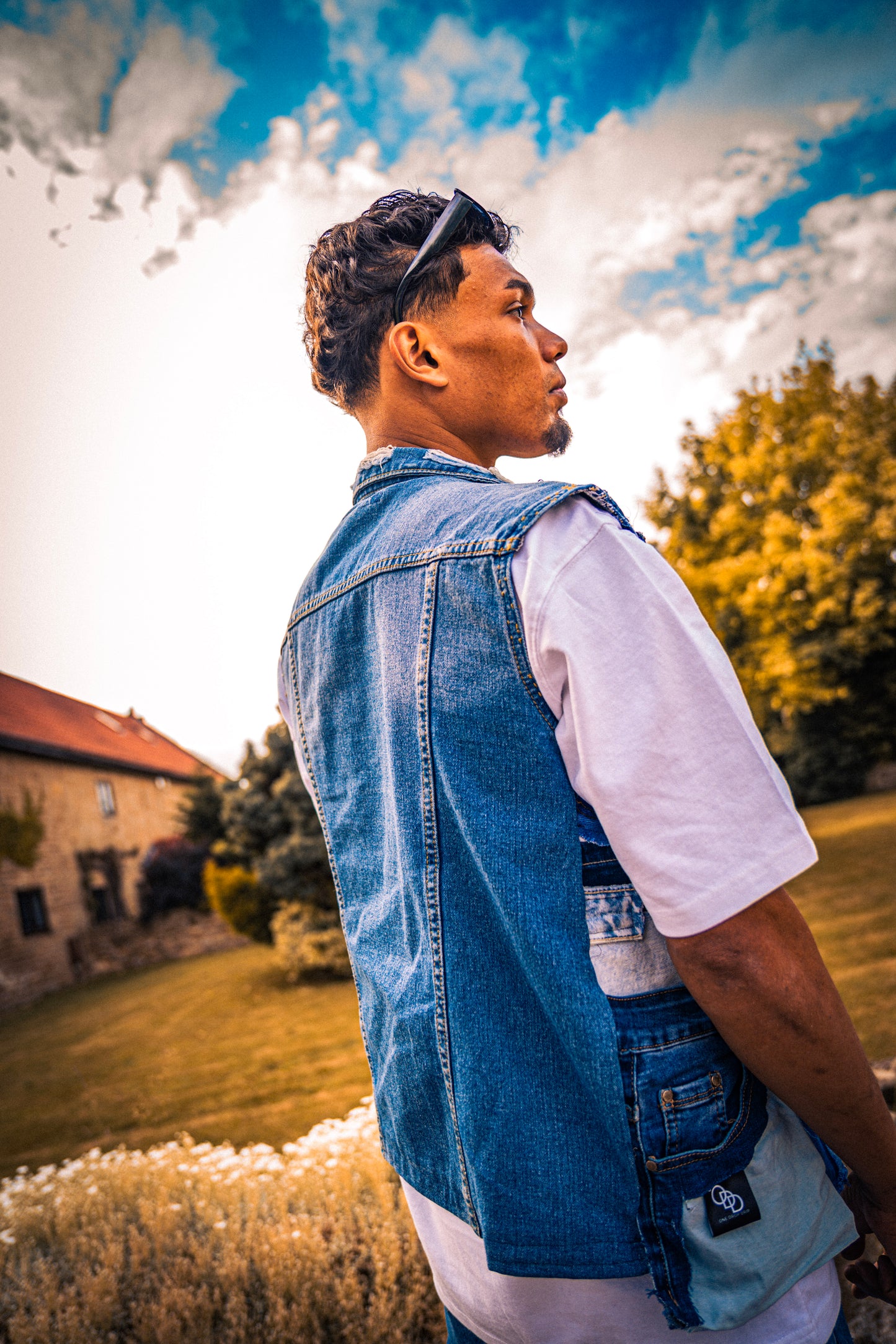 Patchwork Sleeveless Denim Jacket