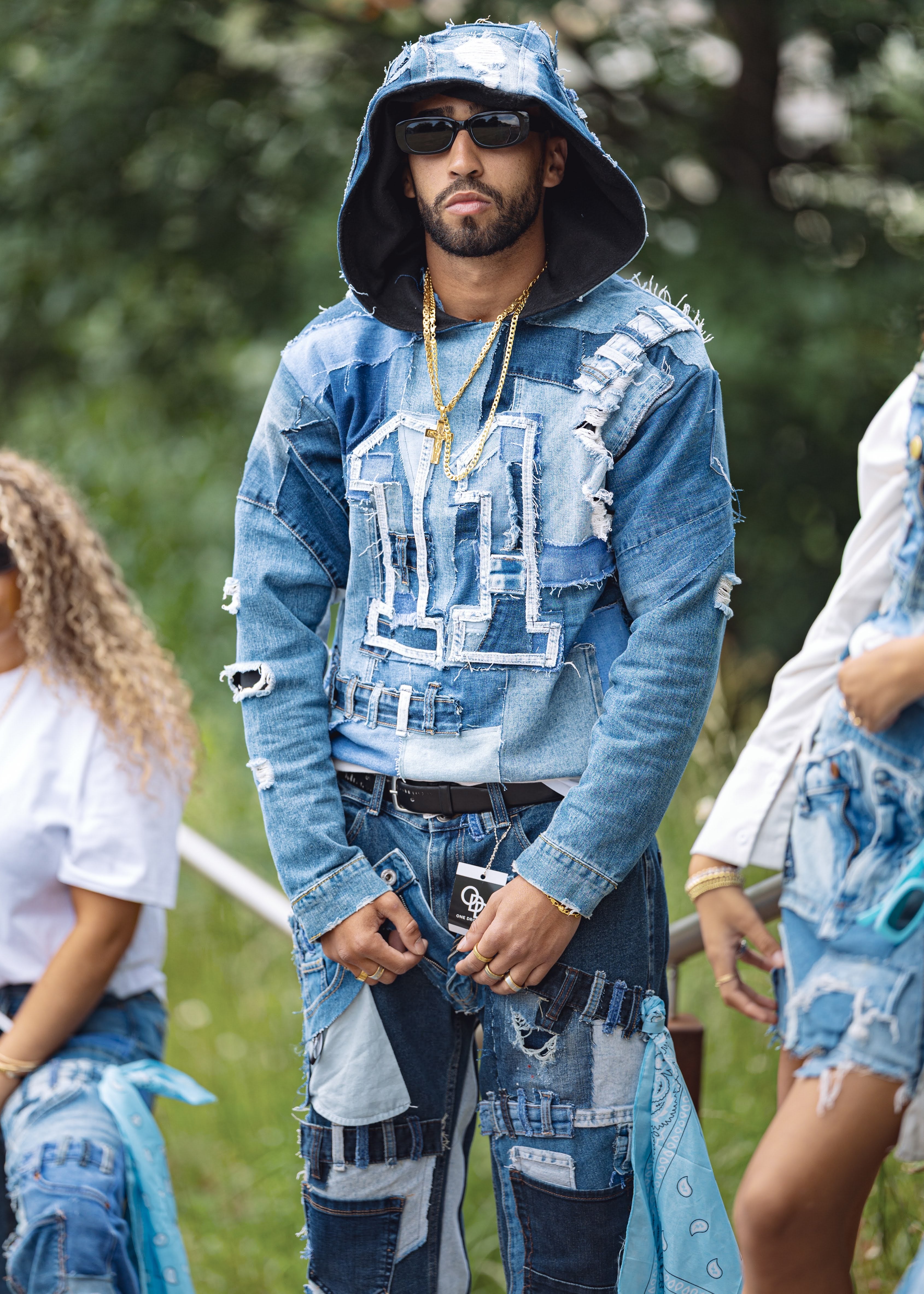 Patchwork Denim 11 Hoodie – ONE DROP DRIP